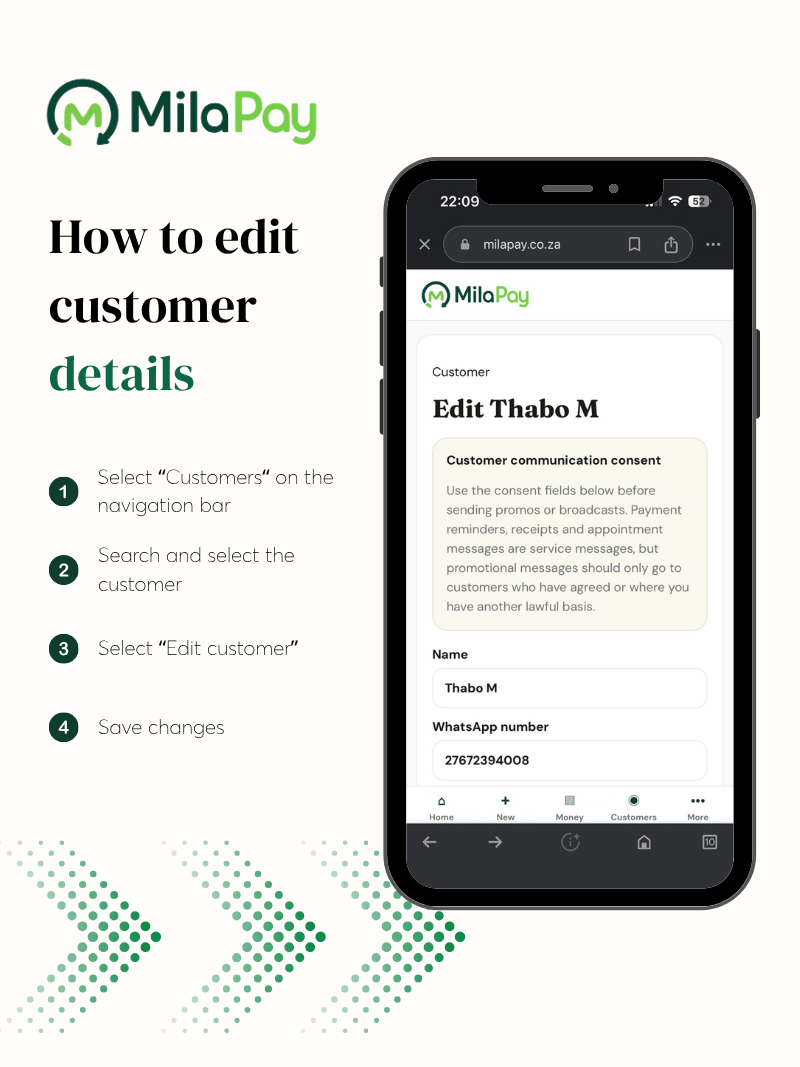 How to edit customer details