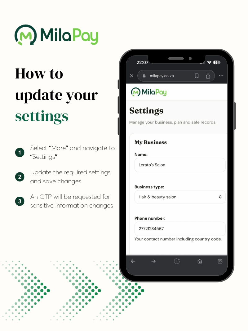 How to update your settings